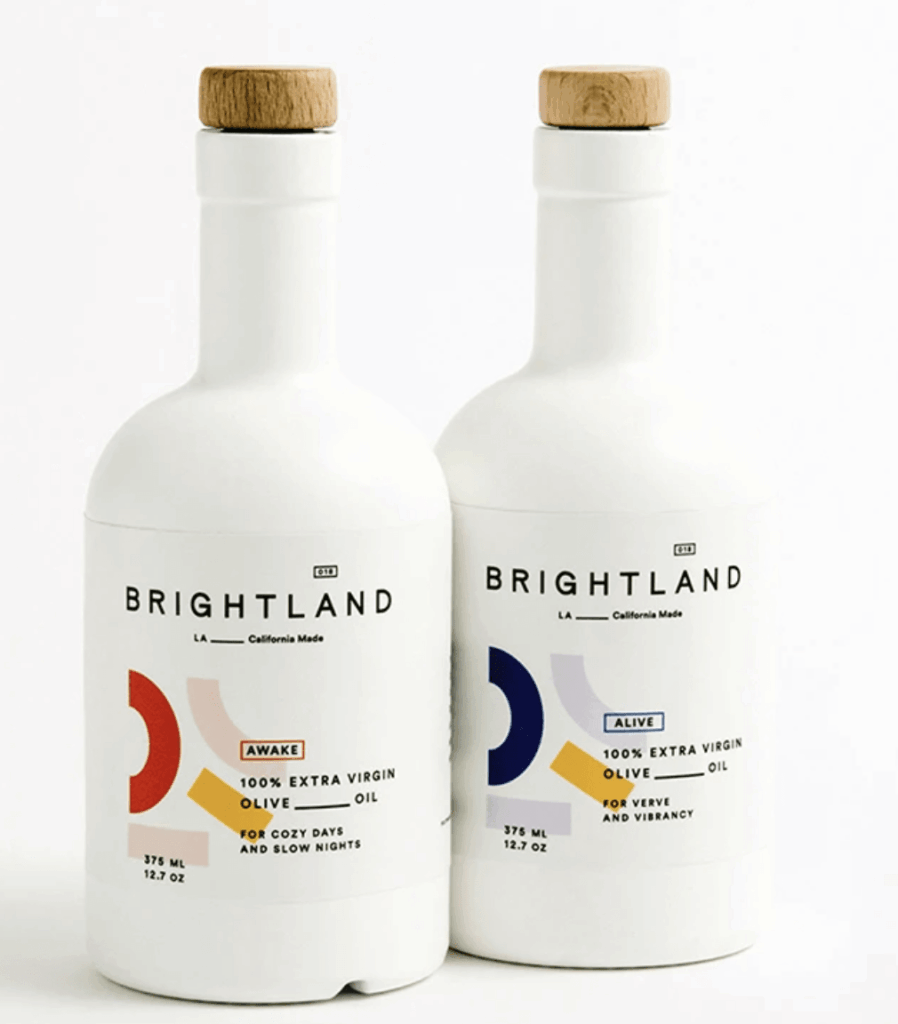 white olive oil bottles