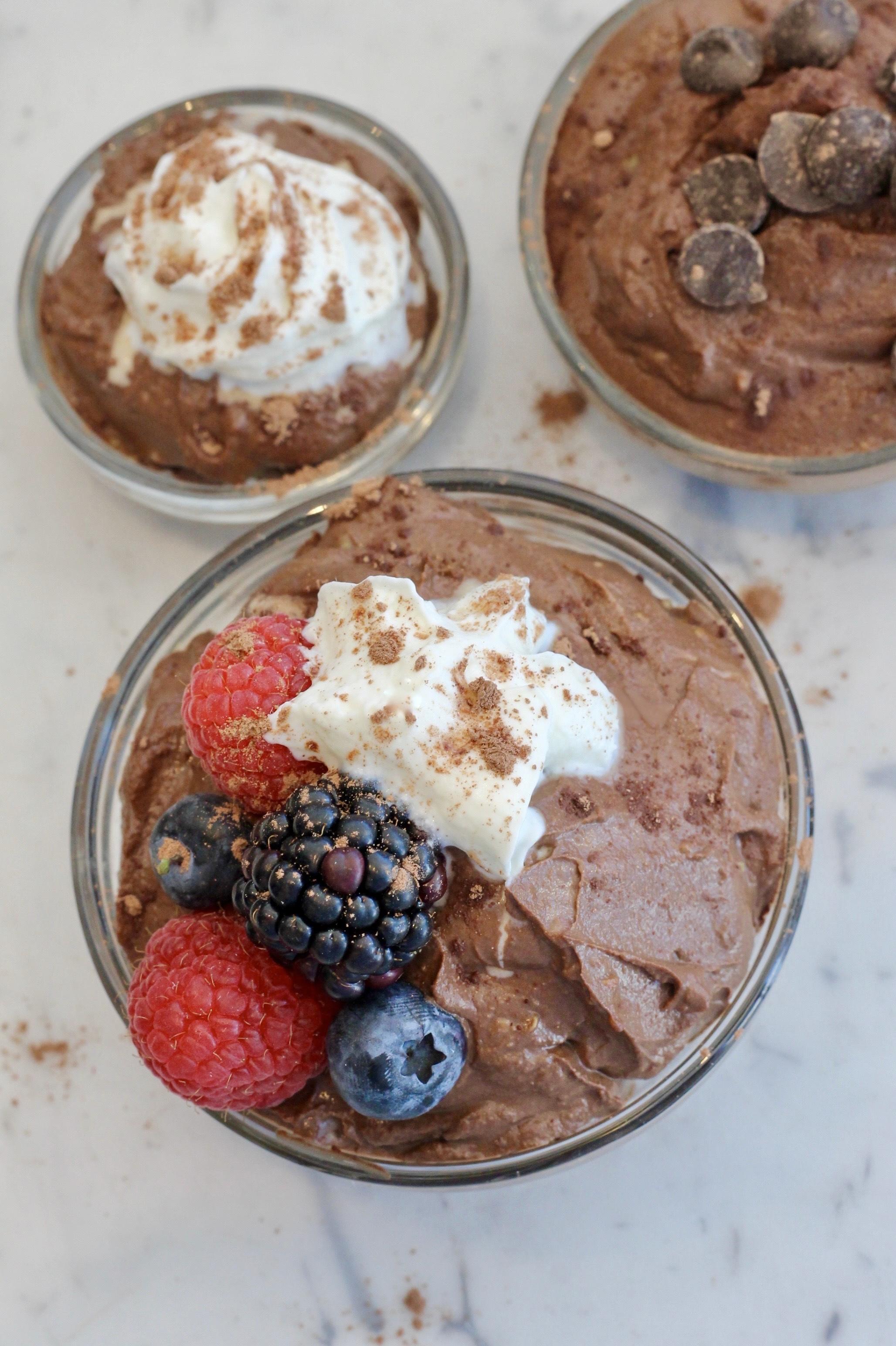 Valentines day healthy chocolate mousse