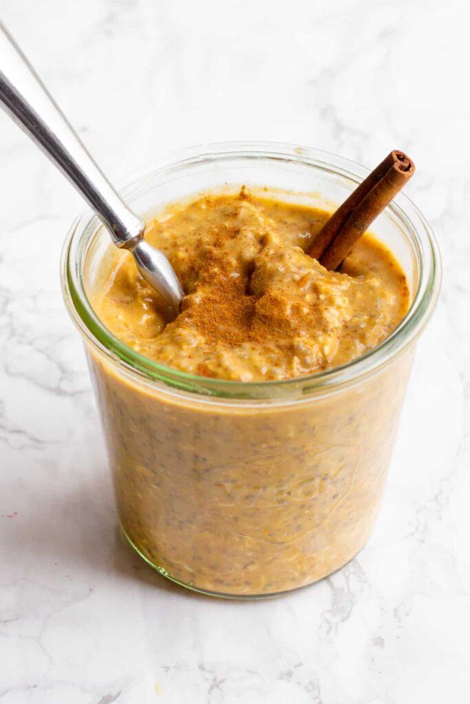 Pumpkin Spice Overnight Oats for Thanksgiving Day, from Wholefully