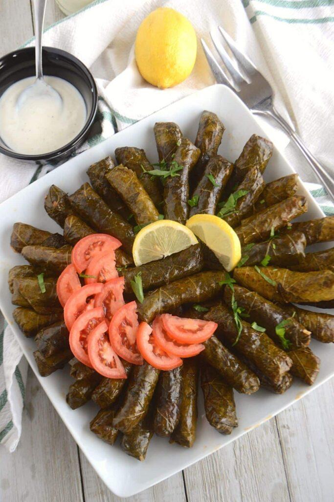 stuffed grape leaves from Egypt.